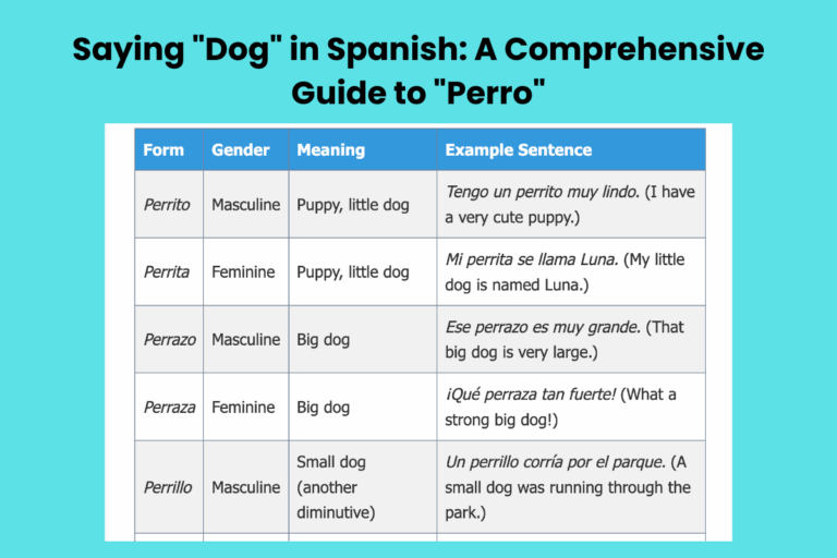 Saying Dog in Spanish A Comprehensive Guide to Perro